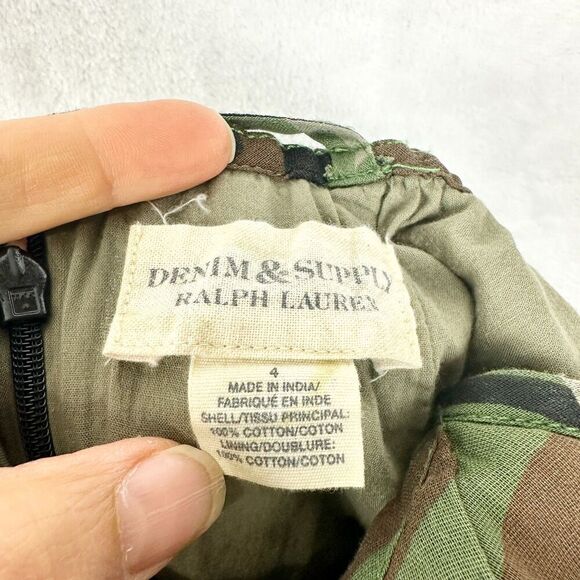 Denim Supply Ralph Lauren Open Back Camo Mini Slip Dress Size 4 Cotton - Picture 8 of 8